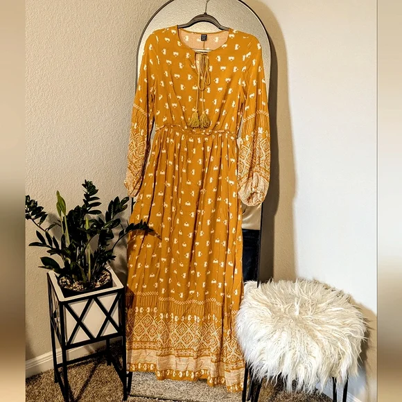 Mustard Maxi Dress - Picture 1 of 4